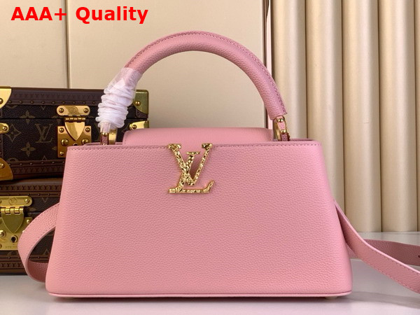 Louis Vuitton Capucines East West BB Handbag in Jasmine Pink Grained Calfskin Replica