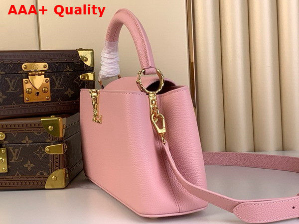 Louis Vuitton Capucines East West BB Handbag in Jasmine Pink Grained Calfskin Replica