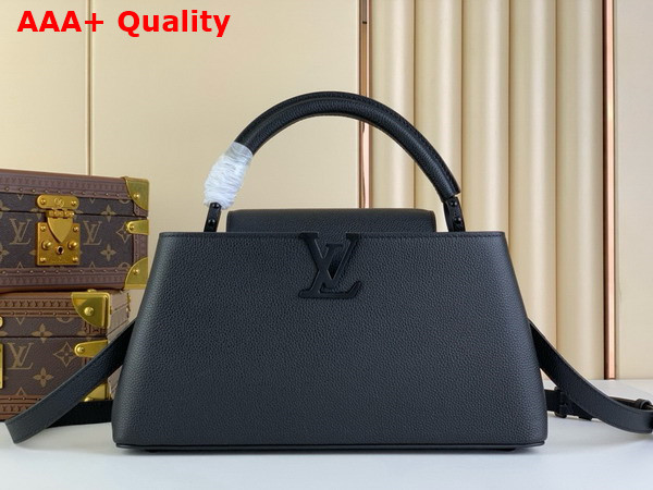 Louis Vuitton Capucines East West MM All Black Matte Calfskin M23947 Replica