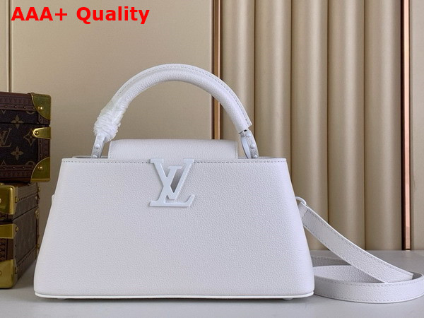 Louis Vuitton Capucines East West MM Handbag in Optic White Matte Calfskin Replica