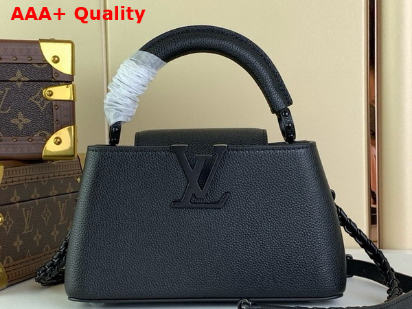 Louis Vuitton Capucines East West Mini All Black Matte Calfskin M23955 Replica