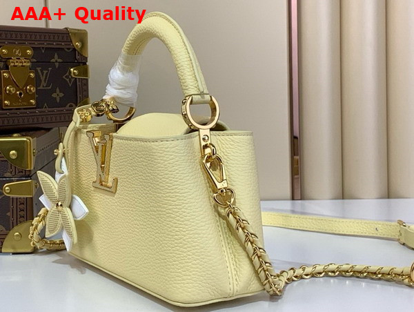 Louis Vuitton Capucines East West Mini Handbag in Banana Yellow Taurillon Leather M11351 Replica