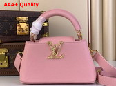 Louis Vuitton Capucines East West Mini Handbag in Jasmine Pink Grained Calfskin M24666 Replica