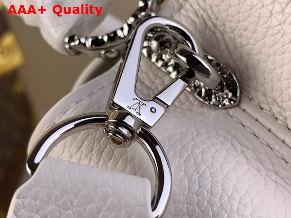 Louis Vuitton Capucines East West Mini Handbag in OPtical White Grained Calfskin M24671 Replica