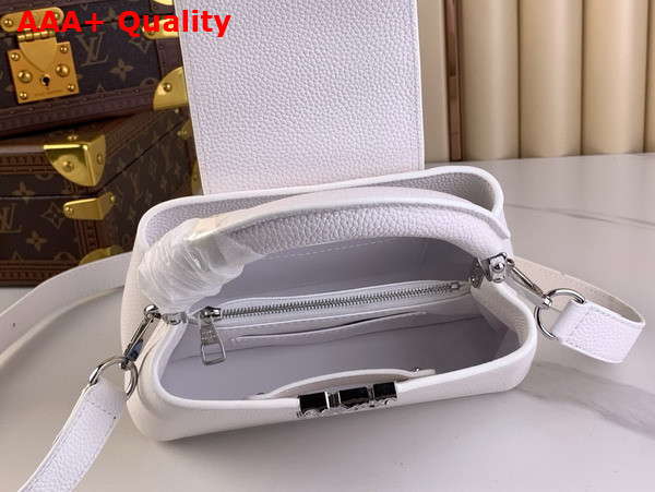 Louis Vuitton Capucines East West Mini Handbag in OPtical White Grained Calfskin M24671 Replica