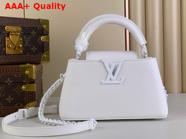 Louis Vuitton Capucines East West Mini Handbag in Optic White Matte Calfskin M23956 Replica