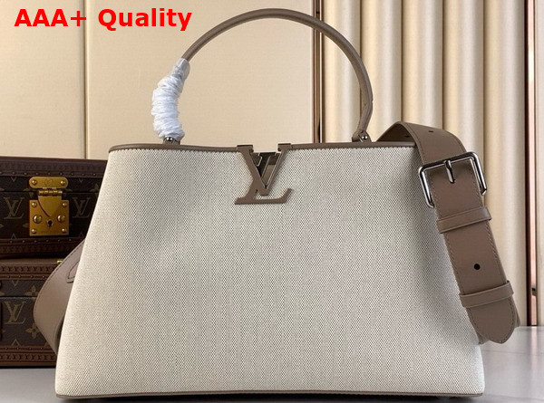 Louis Vuitton Capucines GM Souple Handbag in Beige Canvas Replica