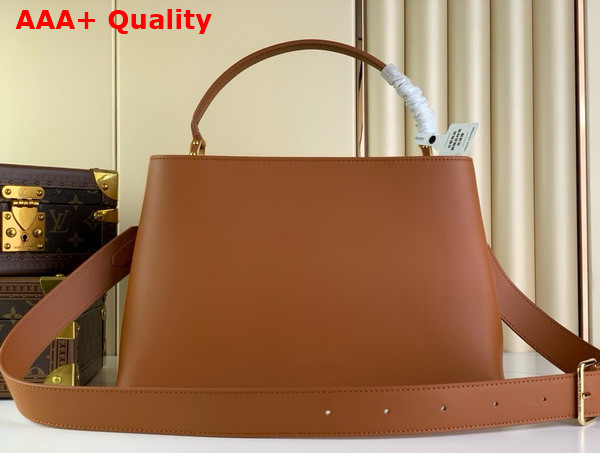 Louis Vuitton Capucines GM Souple Handbag in Cognac Smooth and Grained Calfskin M24879 Replica