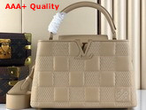 Louis Vuitton Capucines MM Beige Damier Quilted Lambskin Replica