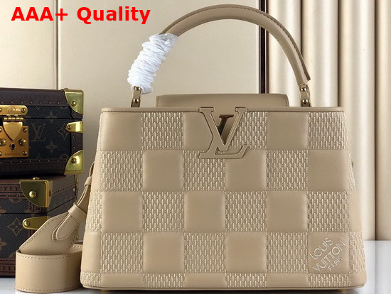 Louis Vuitton Capucines MM Beige Damier Quilted Lambskin Replica