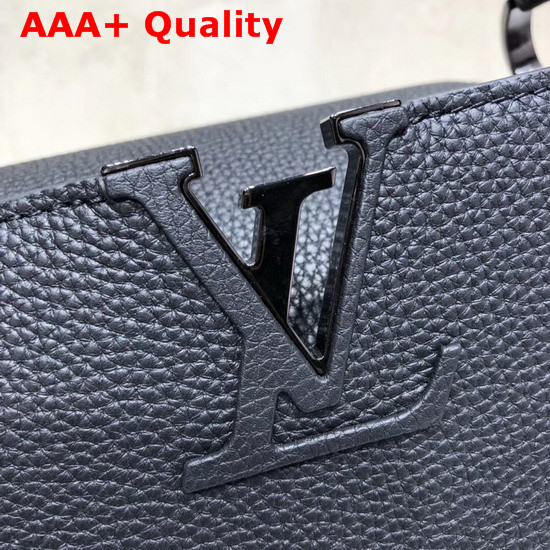 Louis Vuitton Capucines MM Black Taurillon Leather Ruthenium Hardware Replica