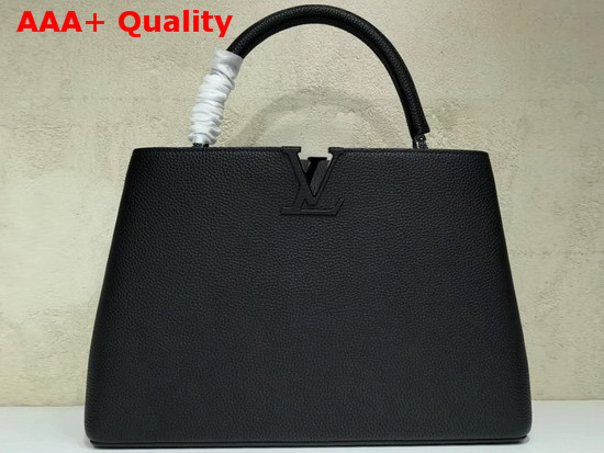 Louis Vuitton Capucines MM Black Taurillon Leather Ruthenium Hardware Replica