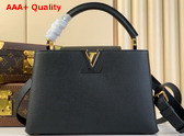 Louis Vuitton Capucines MM Handbag Black Taurillon Leather Replica