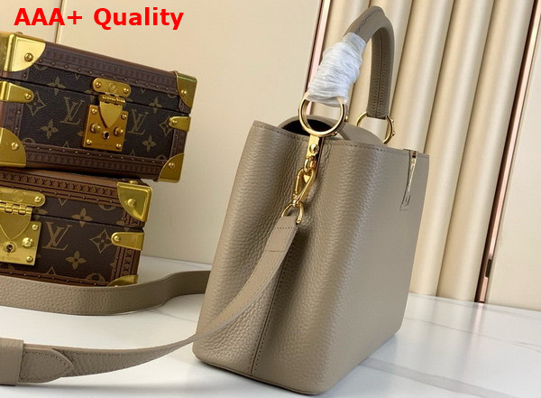 Louis Vuitton Capucines MM Handbag Galet Gray Taurillon Leather Replica