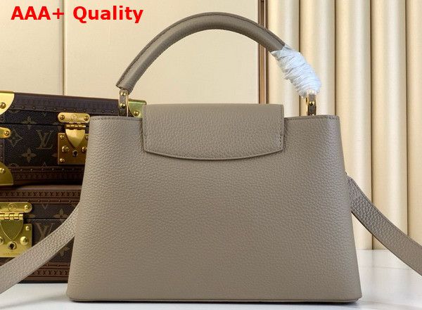 Louis Vuitton Capucines MM Handbag Galet Gray Taurillon Leather Replica