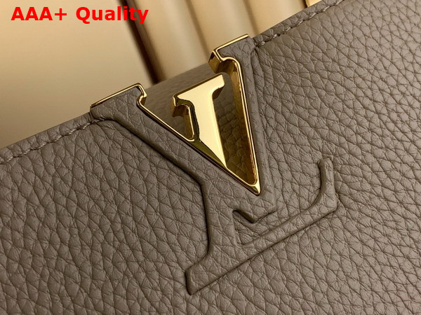 Louis Vuitton Capucines MM Handbag Galet Gray Taurillon Leather Replica