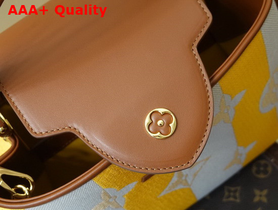 Louis Vuitton Capucines MM Handbag Yellow Smooth Calfskin and Embroidered Canvas Replica