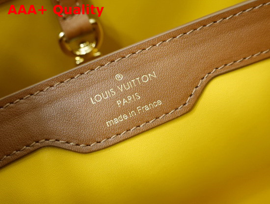 Louis Vuitton Capucines MM Handbag Yellow Smooth Calfskin and Embroidered Canvas Replica