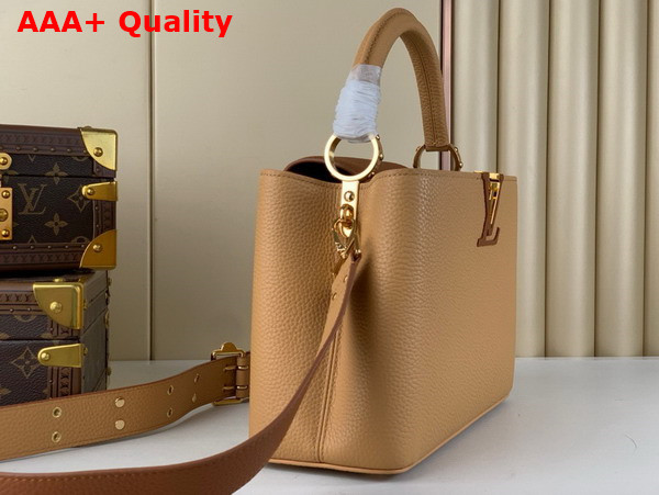 Louis Vuitton Capucines MM Handbag in Arizona Brown and Cognac Taurillon Leather M23058 Replica