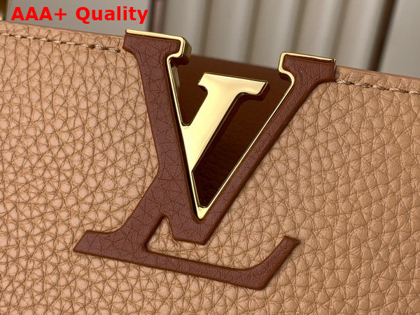 Louis Vuitton Capucines MM Handbag in Arizona Brown and Cognac Taurillon Leather M23058 Replica