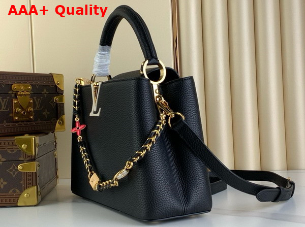 Louis Vuitton Capucines MM Handbag in Black Taurillon Leather Replica