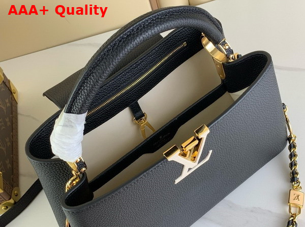 Louis Vuitton Capucines MM Handbag in Black Taurillon Leather Replica