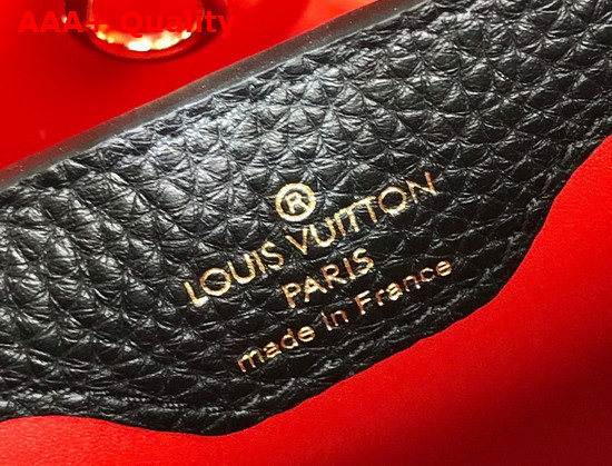 Louis Vuitton Capucines MM Handbag in Black Taurillon Leather and Sports a Wide Detachable Strap M59020 Replica