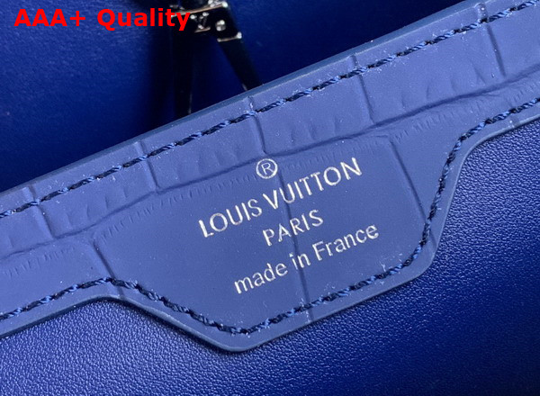 Louis Vuitton Capucines MM Handbag in Blue Alligator Leather Replica