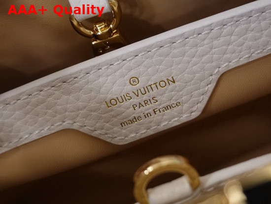 Louis Vuitton Capucines MM Handbag in Cream Taurillon Leather with a Bold Leopard Print Adorning the Flap M58575 Replica