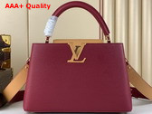 Louis Vuitton Capucines MM Handbag in Griotte Red and Arizona Taurillon Leather Replica