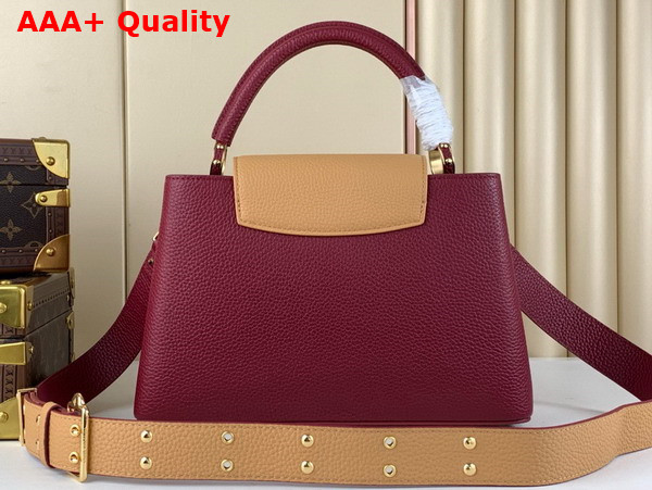 Louis Vuitton Capucines MM Handbag in Griotte Red and Arizona Taurillon Leather Replica