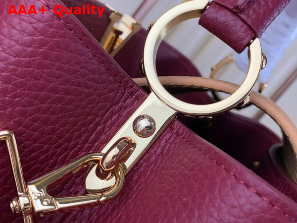 Louis Vuitton Capucines MM Handbag in Griotte Red and Arizona Taurillon Leather Replica