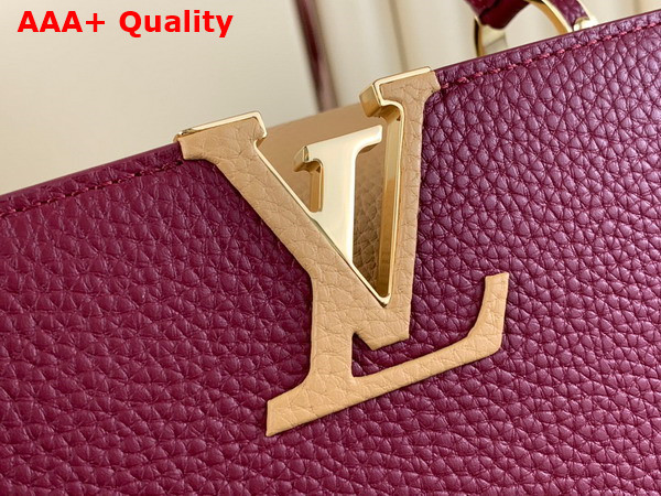 Louis Vuitton Capucines MM Handbag in Griotte Red and Arizona Taurillon Leather Replica