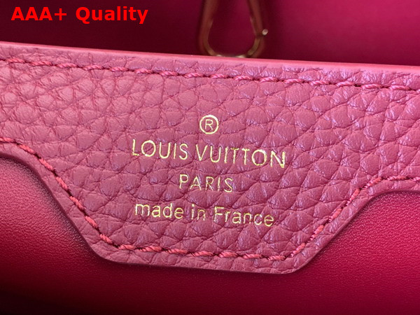 Louis Vuitton Capucines MM Handbag in Griotte Red and Arizona Taurillon Leather Replica