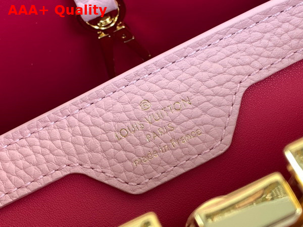 Louis Vuitton Capucines MM Handbag in Jasmine Pink Taurillon Leather with Multicolored Chain Replica