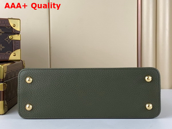 Louis Vuitton Capucines MM Handbag in Khaki Green and Pink Taurillon Leather Replica