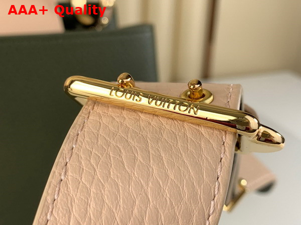 Louis Vuitton Capucines MM Handbag in Khaki Green and Pink Taurillon Leather Replica