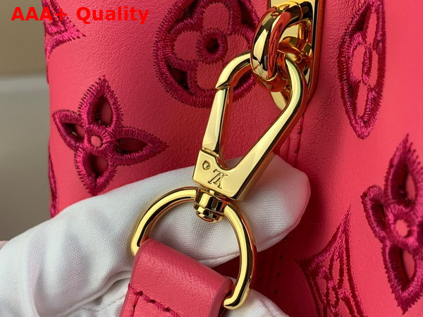 Louis Vuitton Capucines MM Handbag in Pink Calfskin Perforated with the Monogram Pattern Replica