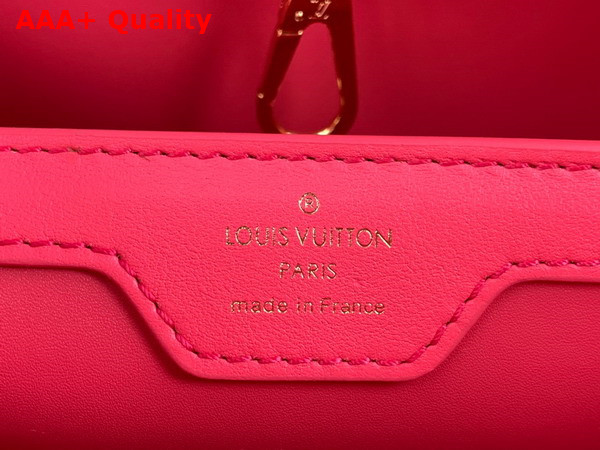 Louis Vuitton Capucines MM Handbag in Pink Calfskin Perforated with the Monogram Pattern Replica