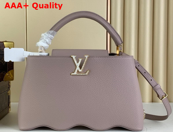 Louis Vuitton Capucines MM Handbag with a Wavy Base in Light Pink Taurillon Leather Replica