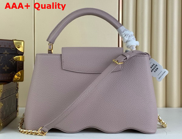 Louis Vuitton Capucines MM Handbag with a Wavy Base in Light Pink Taurillon Leather Replica