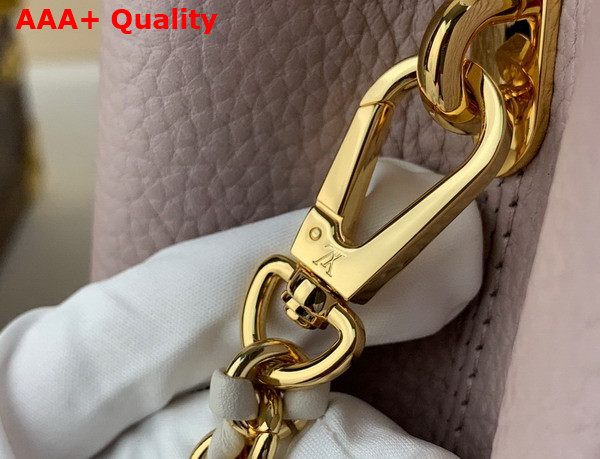 Louis Vuitton Capucines MM Handbag with a Wavy Base in Light Pink Taurillon Leather Replica