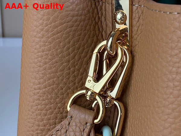 Louis Vuitton Capucines MM Handbags in Hazelnut Brown Taurillon Leather with Multicolored Chain M21652 Replica