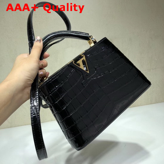 Louis Vuitton Capucines Mini Black Alligator Leather N93429 Replica