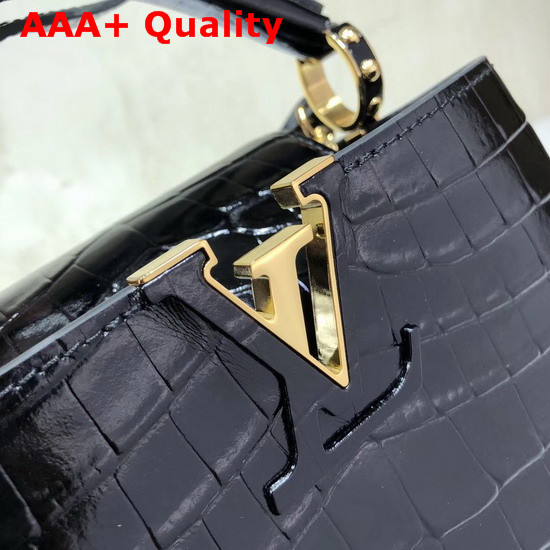 Louis Vuitton Capucines Mini Black Alligator Leather N93429 Replica