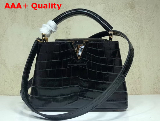 Louis Vuitton Capucines Mini Black Alligator Leather N93429 Replica