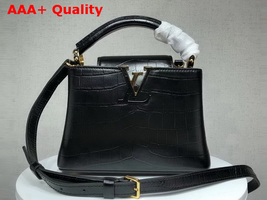 Louis Vuitton Capucines Mini Black Alligator Replica