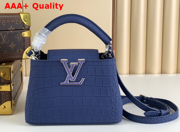 Louis Vuitton Capucines Mini Blue Alligator Leather Replica