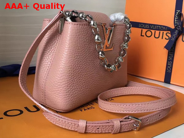 Louis Vuitton Capucines Mini Chain Bag Pink Grain Taurillon Leather Replica