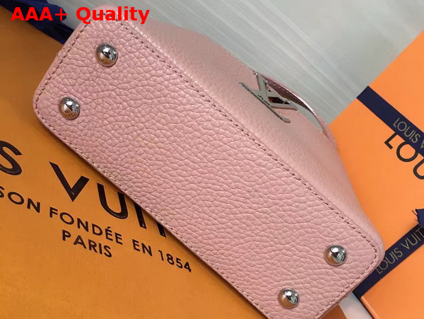 Louis Vuitton Capucines Mini Chain Bag Pink Grain Taurillon Leather Replica